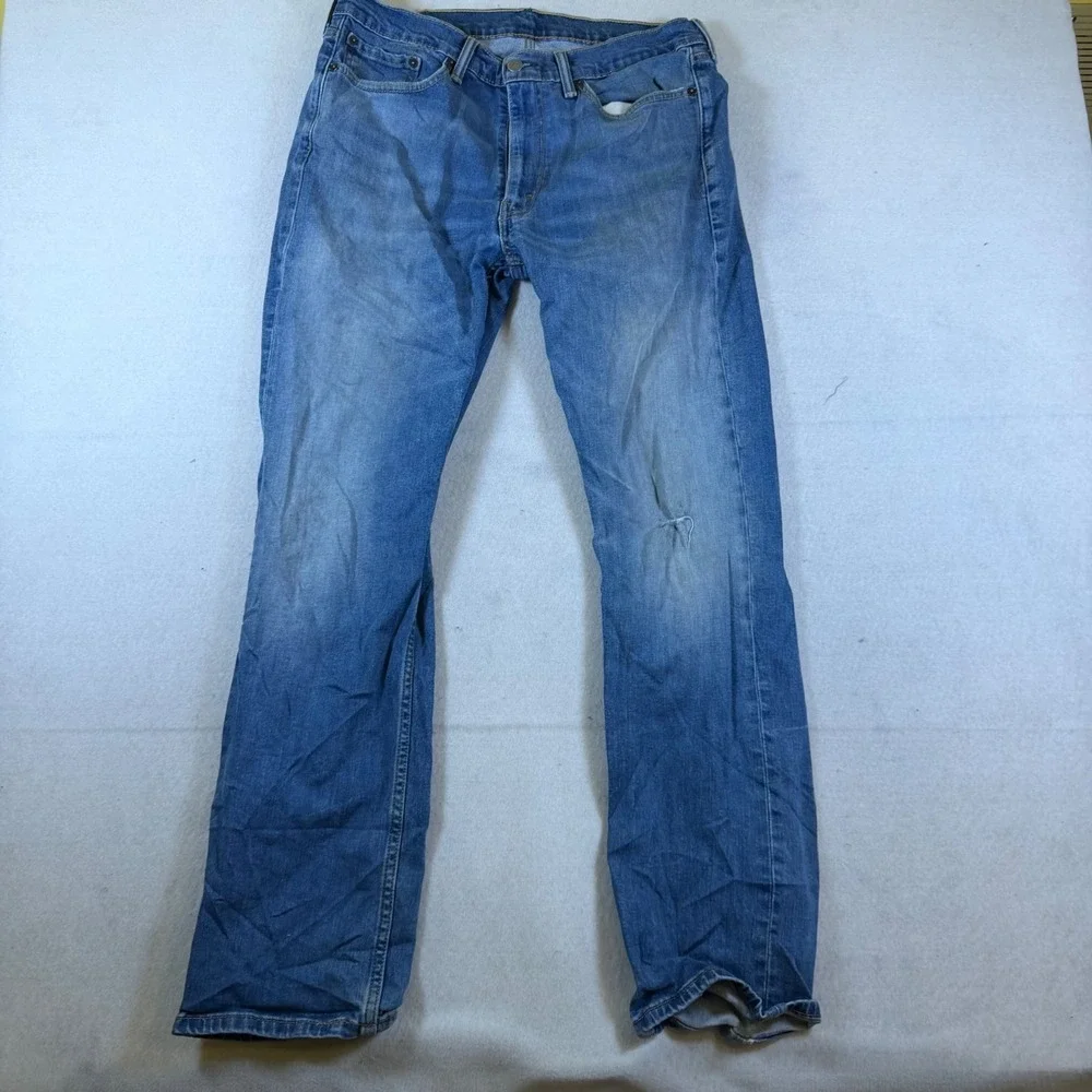 Levis 514 Straight Fit Mens Jeans Blue Medium Wash 34x32 Denim Pants